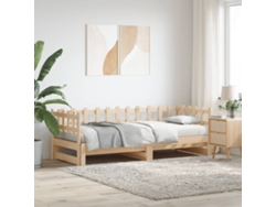 Sofá Cama Extraíble Madera Maciza De Pino 2x(90x200) Cm