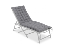Relaxdays Cojín Para Banco, 180 X 70 Cm, Acolchado Capitoné, Con Cintas De Sujeción, Exterior, Palés, Gris