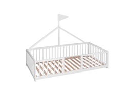 Cama Infantil Tipi Montessori Apache Wonderland (Madera de Haya - Blanco - 140x70 cm)