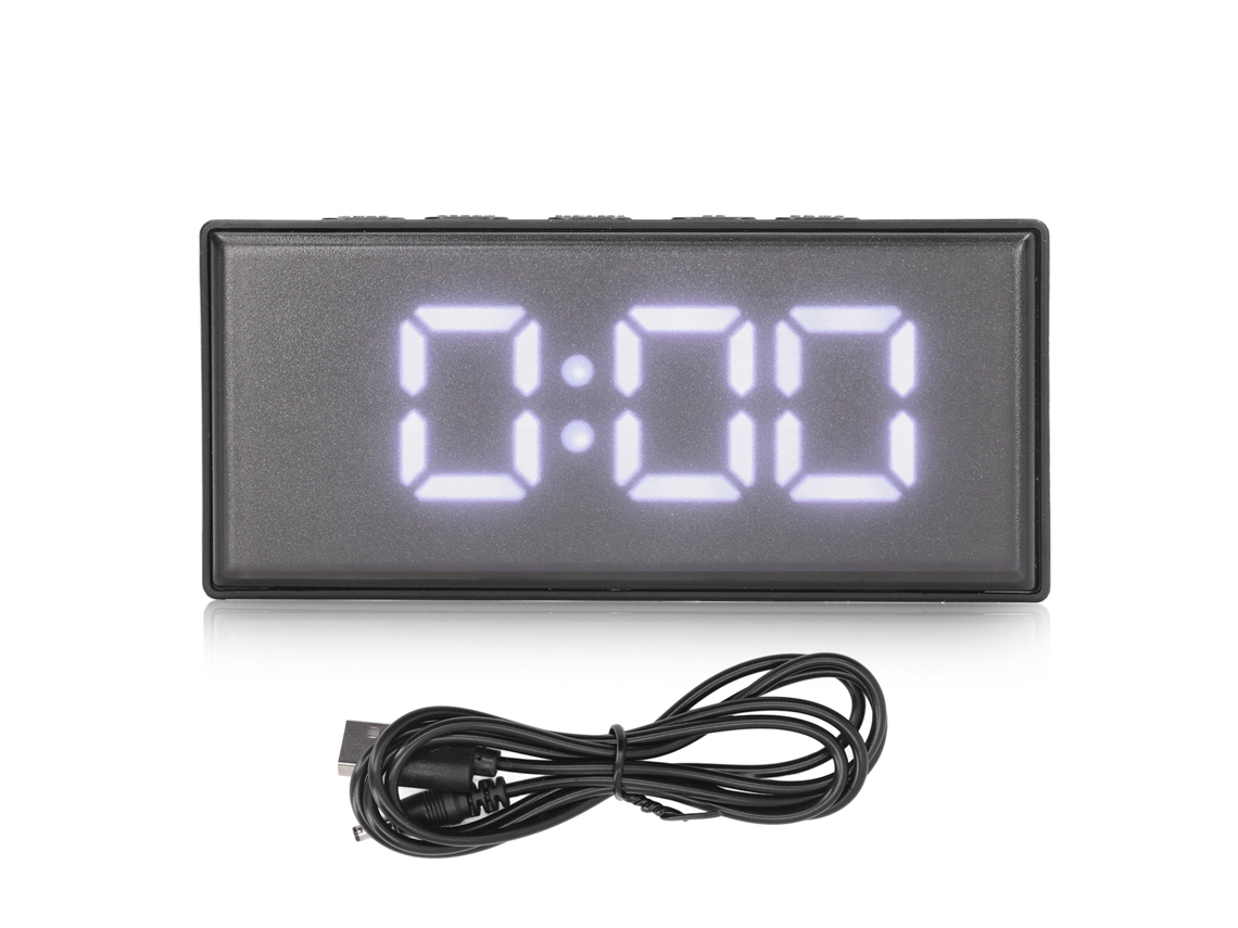 Reloj Digital Led Con Retroiluminación Ahorradora De Energía, Espejo Y Alarma Para Dormitorio Hogar Blanco