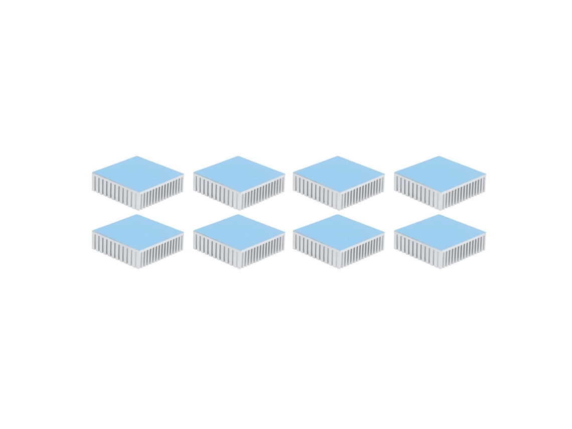 Juego de 8 disipadores de calor de aluminio de 50 x 50 x 15 mm con adhesivo, accesorio de refrigeración blanco
