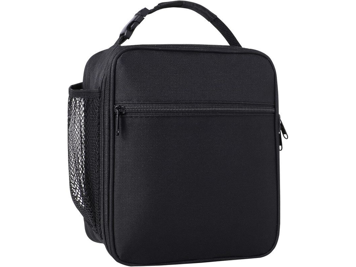 Bolsa térmica impermeable para el almuerzo Rebe-Linjou con bolsillo frontal portátil (margarita negra)