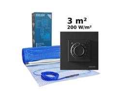 Kit de calefacción eléctrica por suelo radiante de 3 m², 200 W/m², termostato Mst 9n Grand Meyer