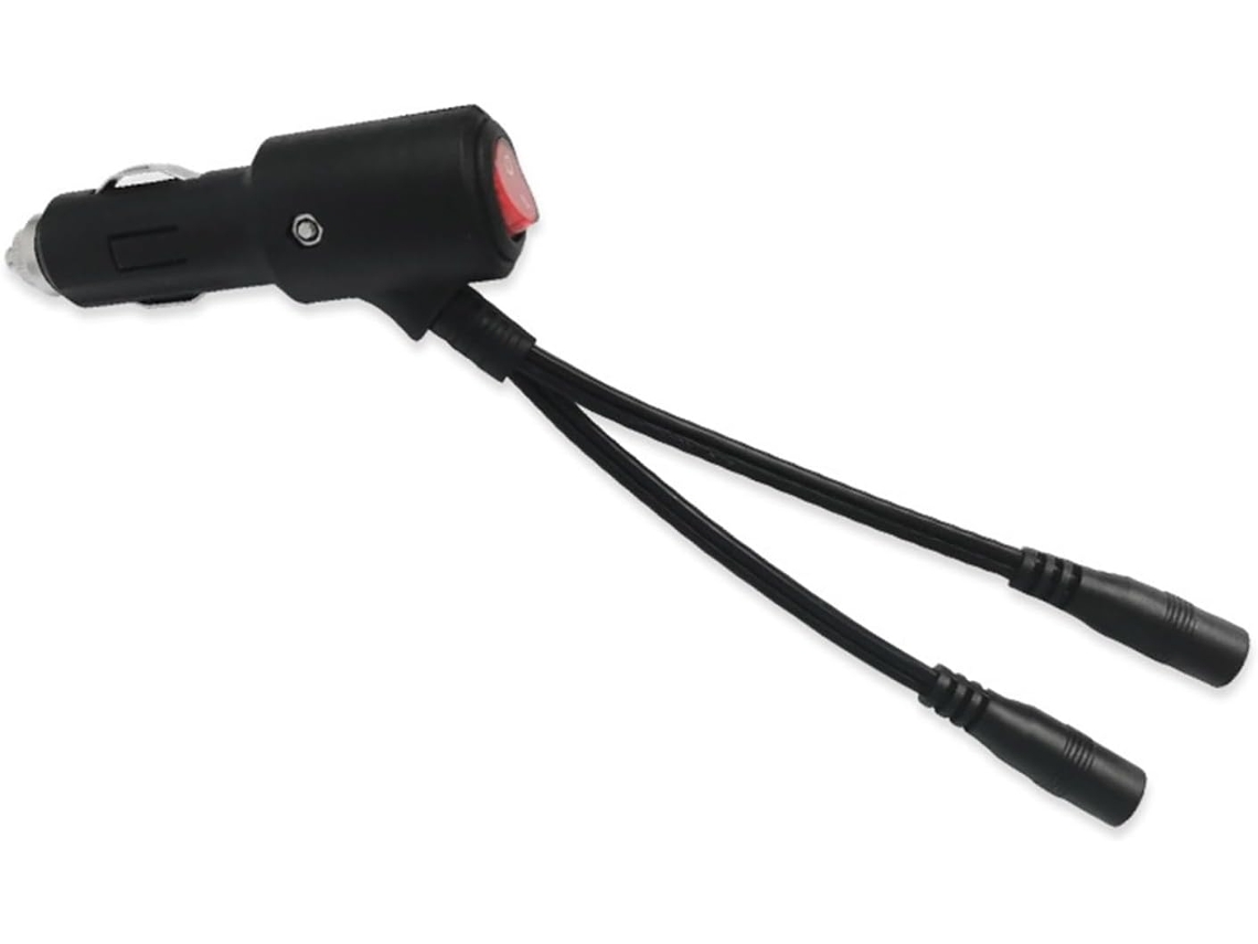 Cable Alargador De Cigarrillos De Coche A 2 X Dc 5,5 X 2,1 Mm Hembra Cable De Extensión Con Botón De Control Para