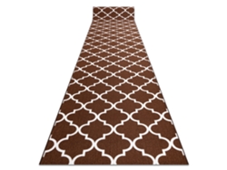 Alfombra de Pasillo con Refuerzo de Goma Enrejado Trébol Marroquí Marrón Trellis 133 cm 30351