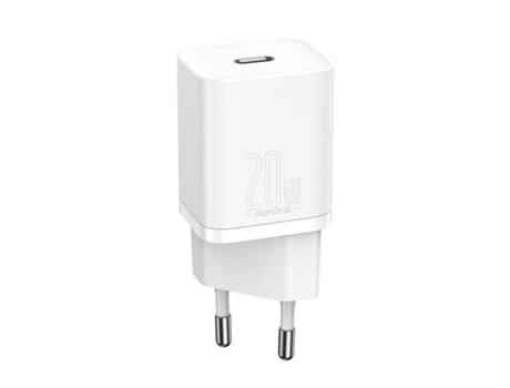 Cargador Rápido BASEUS Super Si 1C USB-C 20W Fast Charger PD 3.0 Blanco