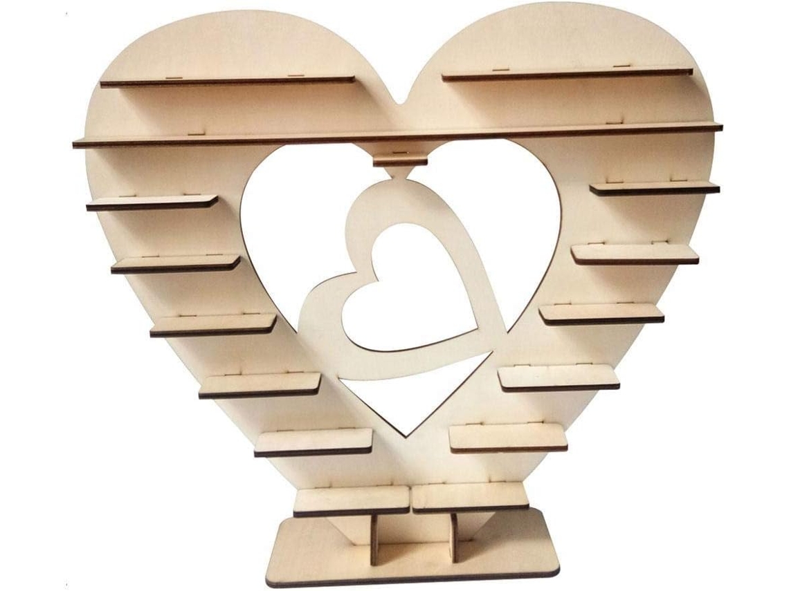 RNEMITERY Soporte para chocolate de varias capas, soporte rústico de madera para postres, perfecto para San Valentín, compromiso, artesanía exquisita, bandeja m