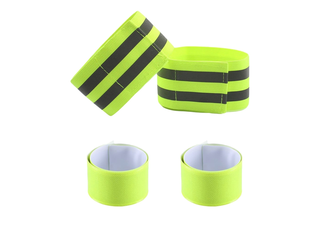 2026rebe-4 Piezas de cinta reflectante para muñeca, brazo, tobillo y pierna - Equipamiento reflectante para caminar, andar en bicicleta y correr de noche.