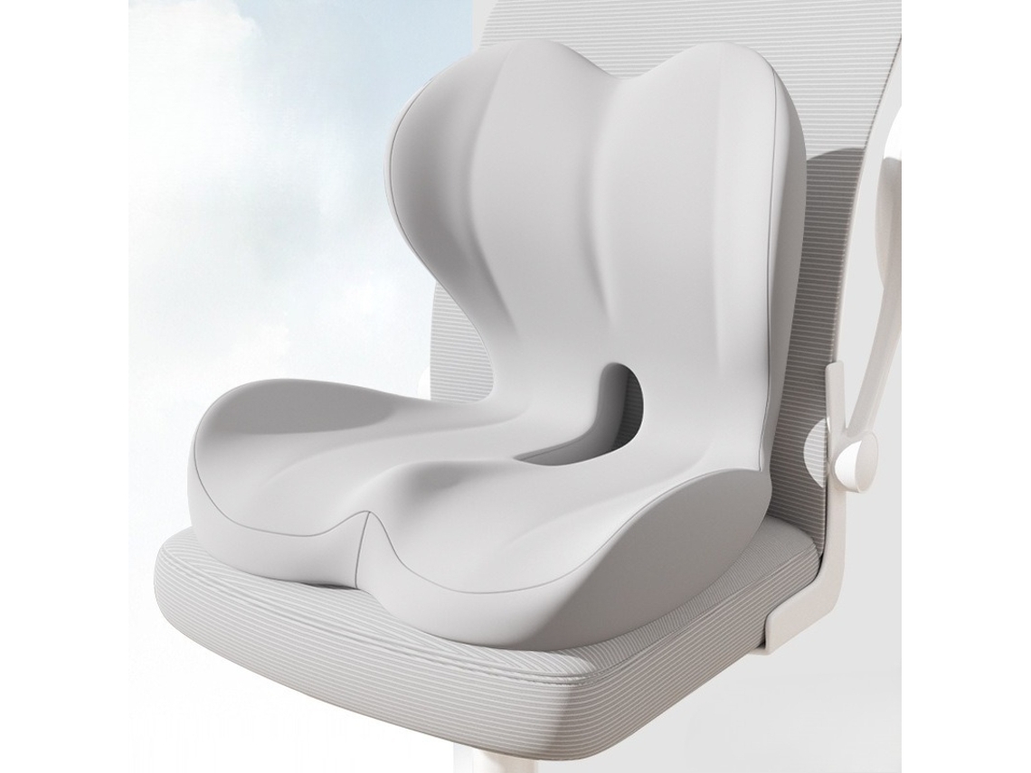 Cojín De Asiento Ergonómico De Espuma Viscoelástica Para Silla De Oficina Con Almohada De Apoyo Lumbar (gris Claro) Digitallab
