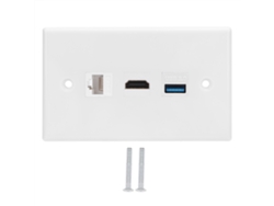 Panel De Pared Estadounidense Con Interfaz Cat6 Hdmi Usb 3.0 Para Cine En Casa, Hoteles Y Residencias.