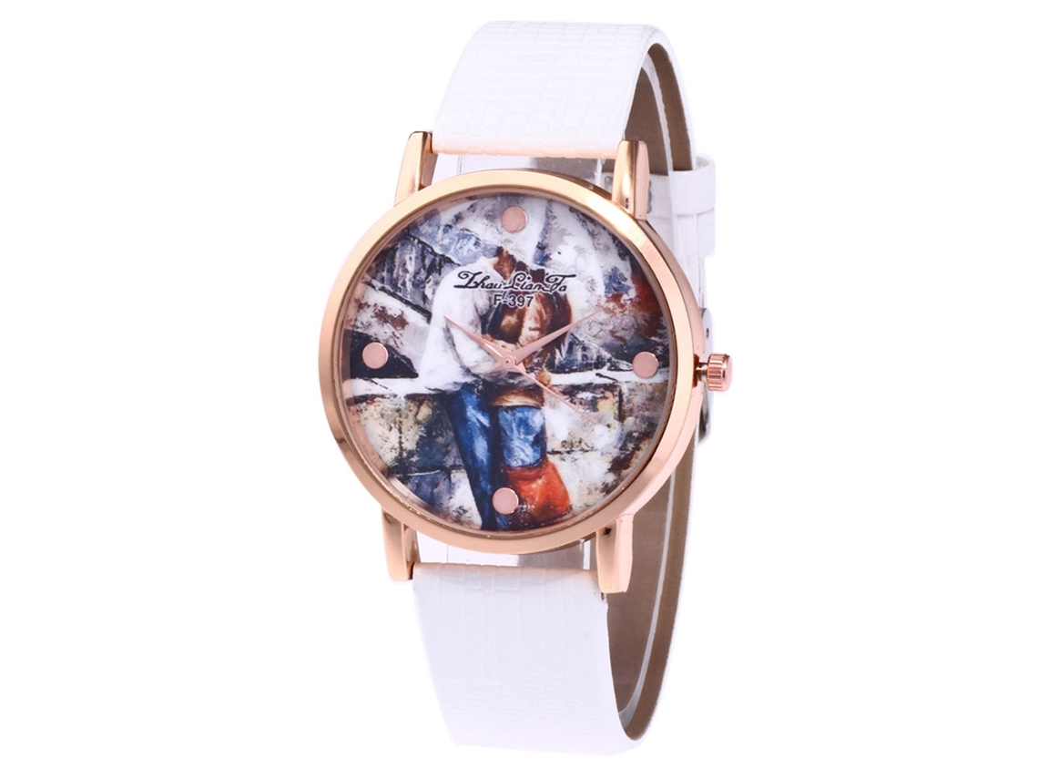 Reloj De Pulsera Analógico De Cuarzo Para Hombre/mujer Con Pantalla Redonda, Negro Y Azul, Piel Sintética.