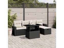 Conjunto de sofás de jardín de 6 piezas DKD Home Decor con cojines de mimbre negros