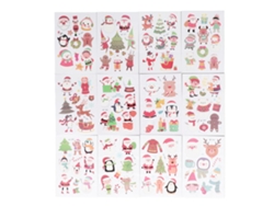 12 Láminas De Pegatinas Luminosas De Tatuajes Navideños, Impermeables, De Larga Duración, Para Niños.