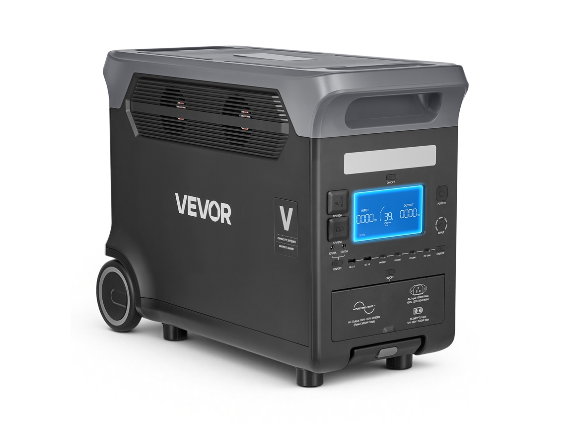 Vevor Estación De Energía Portátil 3000w 3072wh Generador Solar Para Hogar, Senderismo Y Viajes