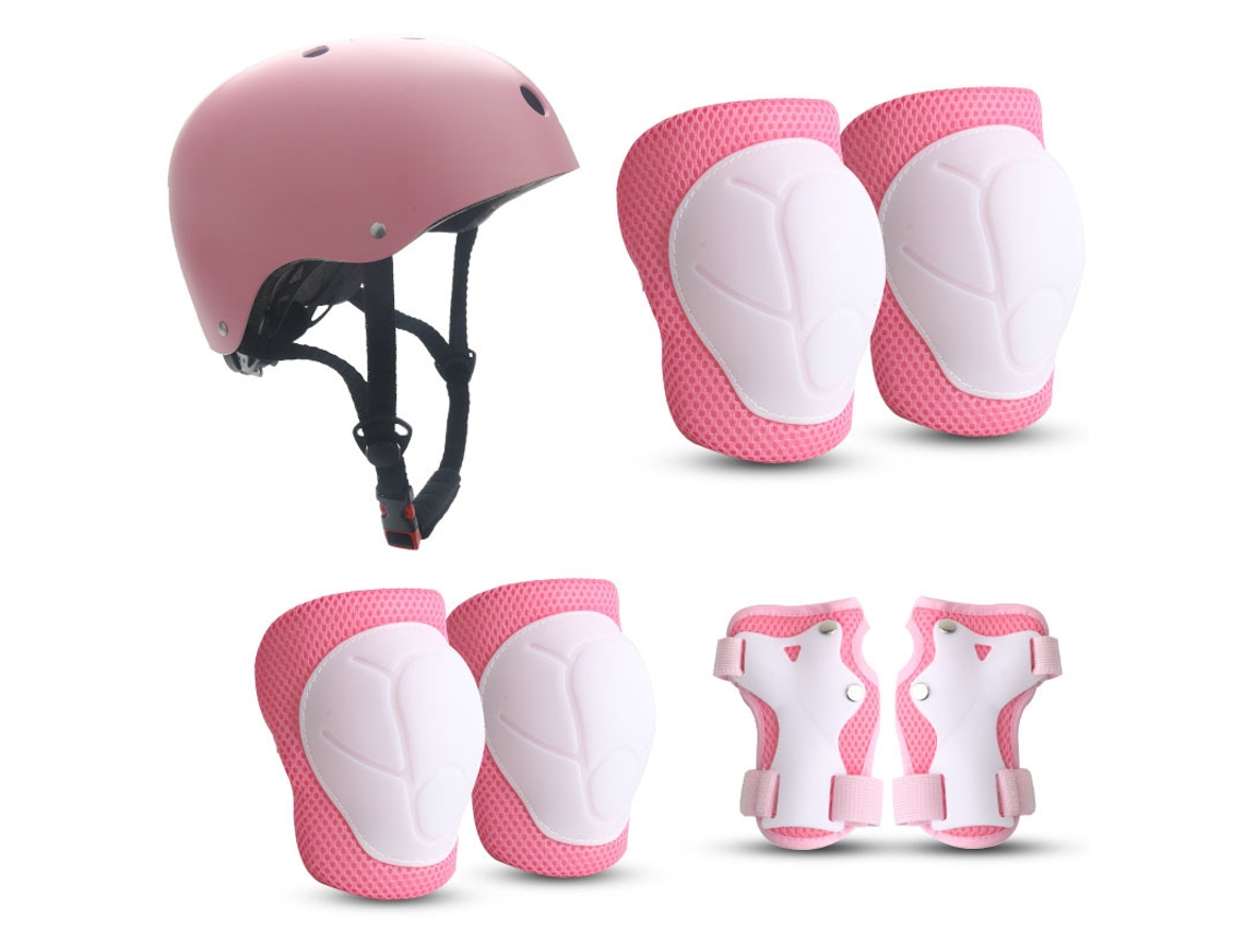 Skate equilíbrio bicicleta patinação conjunto de proteção DIGITALLAB S (22,5-37,5 Kg, Rosa)