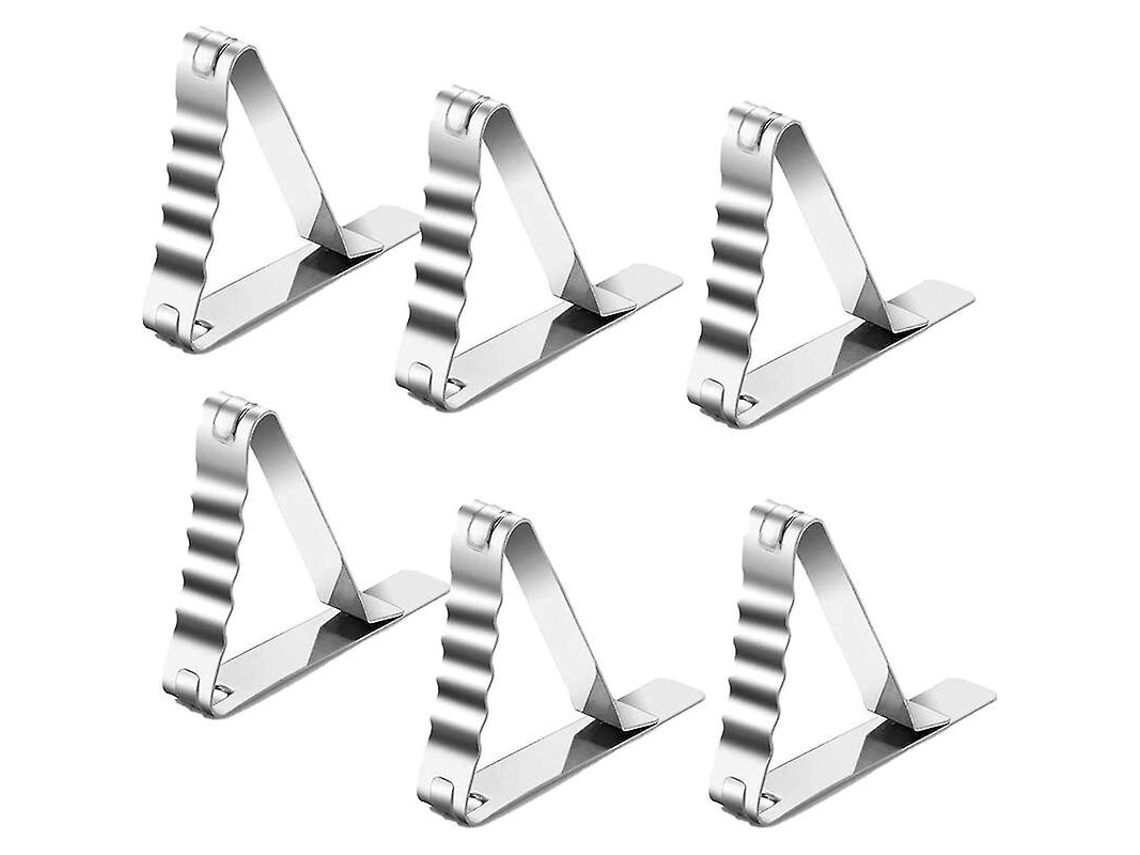Pinzas Para Manteles De Acero Inoxidable, 6 Unidades Antideslizantes, Resistentes A La Corrosión, Para Exteriores, Picnic Y Fiestas