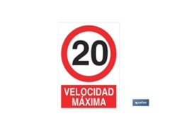 Señal poliestireno 420x297mm. velocidad máxima