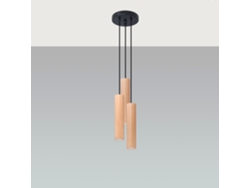 Lámpara Colgante LEDKIA (Marrón - Gu10 - 3x40 W - Madera)