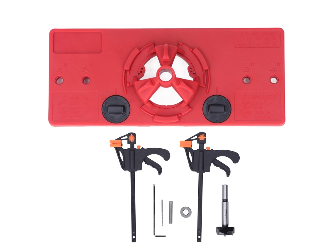 Kit de perforación para puertas de armarios, plantilla de 35 mm con 2 garras en forma de F.