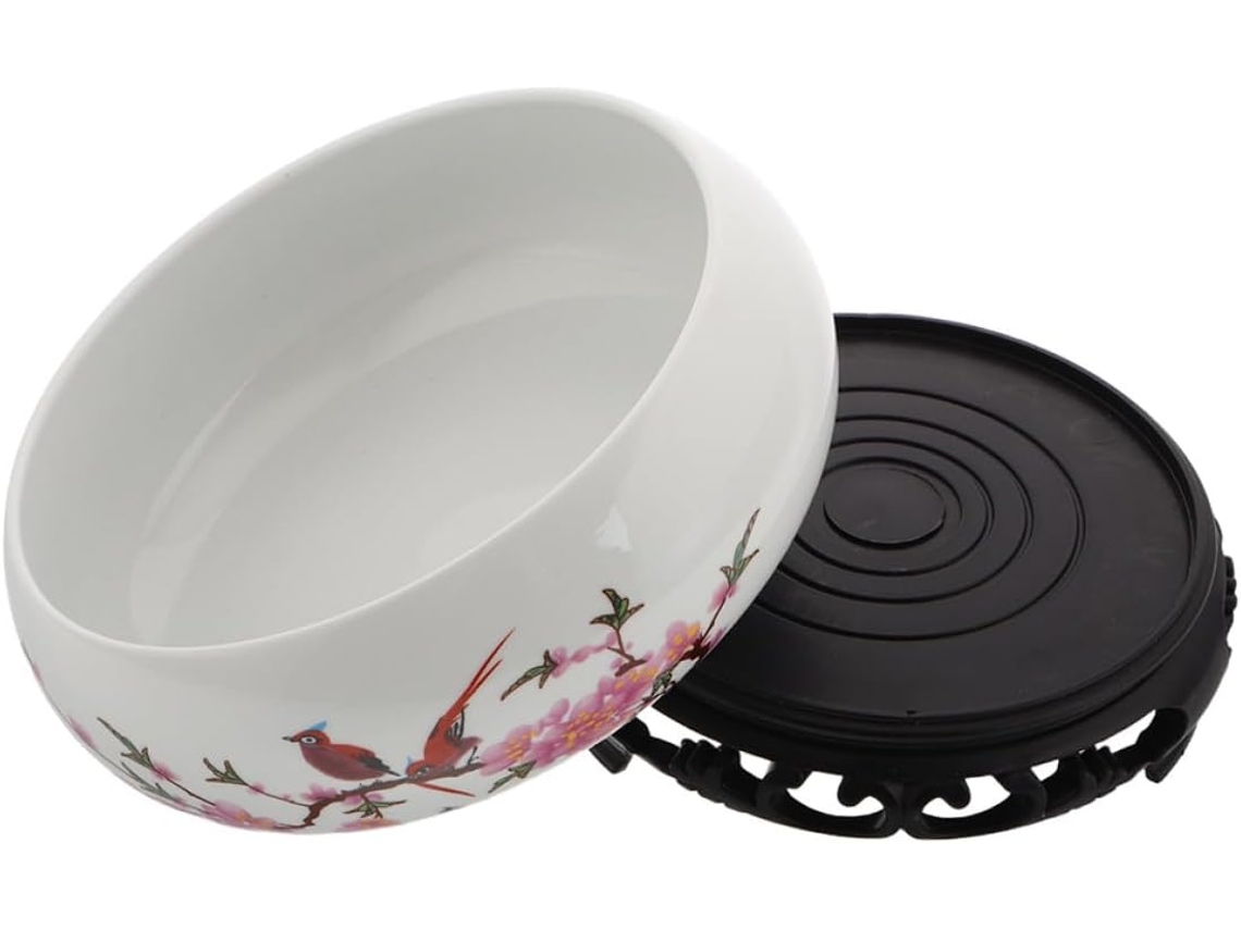 Maceta De Cerámica Hidropónica Inoomp Para Bonsáis Con Soporte, Maceta Grande De Porcelana Con Forma De Loto O Nenúfar