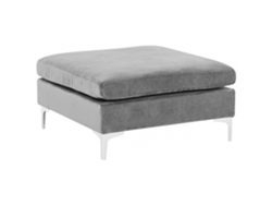 Otomana BELIANI Evja de Terciopelo Gris 85x85x48