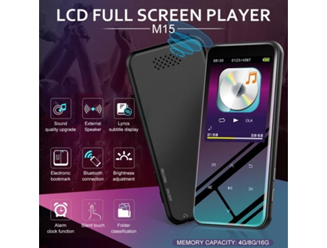 Lector MP3 Reproductor MP4 portátil M15 con Bluetooth