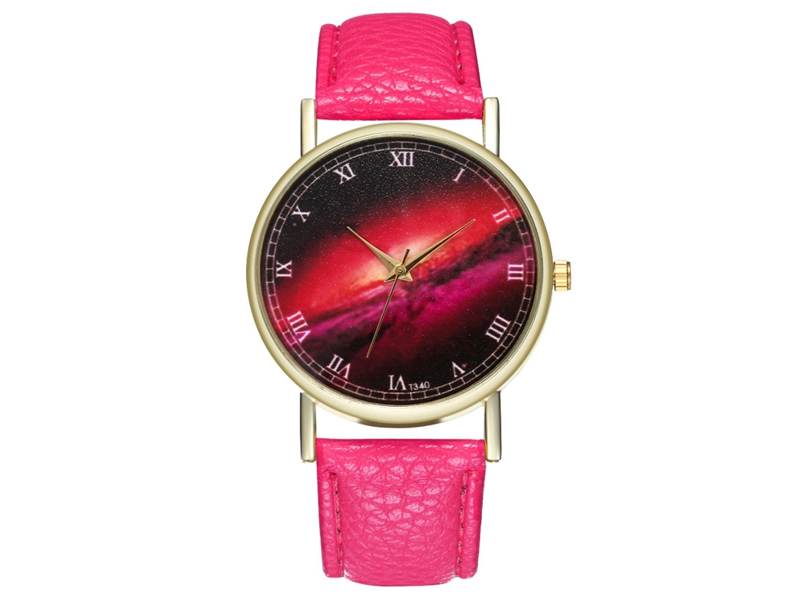 Reloj De Pulsera Analógico, Conjunto De Cuatro Piezas Para Pareja, Diseño En Rojo Rosa, Estilo Casual De Lujo.