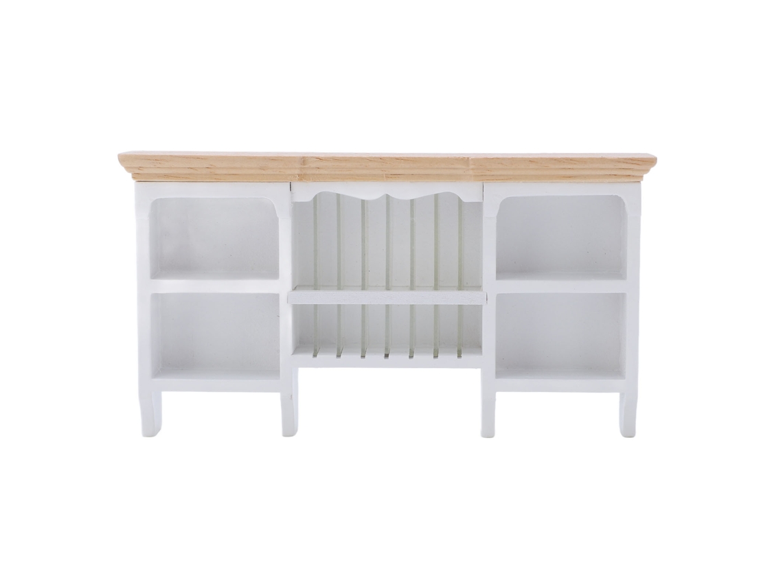 Armário De Armazenamento Miniatura Parede Casa De Bonecas Móveis 1:12 Madeira Bétula Branco