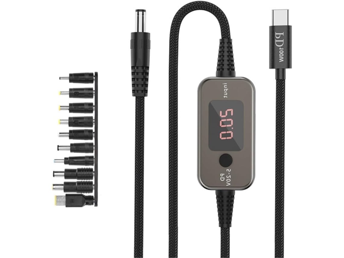 Cable De Carga Dc5521 De 5 V Y 20 Voltios Para Ordenadores, Impresoras, Routers Y Dispositivos Usb-c.