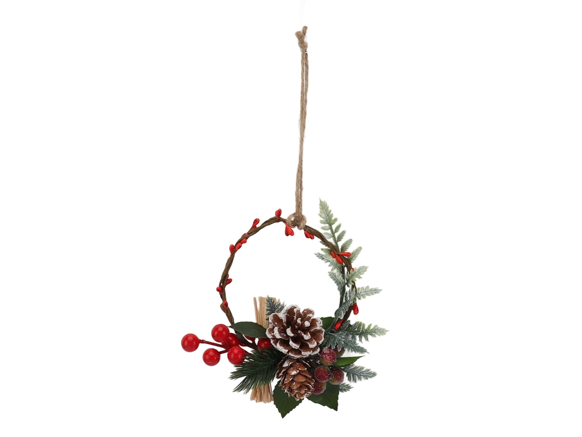 Corona Navideña Decorativa Hecha A Mano Con Piñas Para Decoración De Pared, Fiestas Y Cumpleaños.