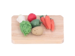Modelo De Verduras De Arcilla Miniatura Para Muñecas 1:12 Tabla De Cortar Col Repollo Zanahoria Papa Decoración