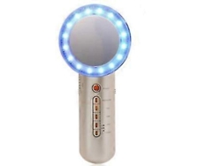 Masajeador corporal ultrasónico de cavitación resistente al agua, dispositivo anticelulítico, LED rojo/azul (dorado).