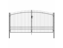 Maison Exclusive - Puerta Doble Con Cerradura Woerden Gris 400 X 249,5 Cm Acero