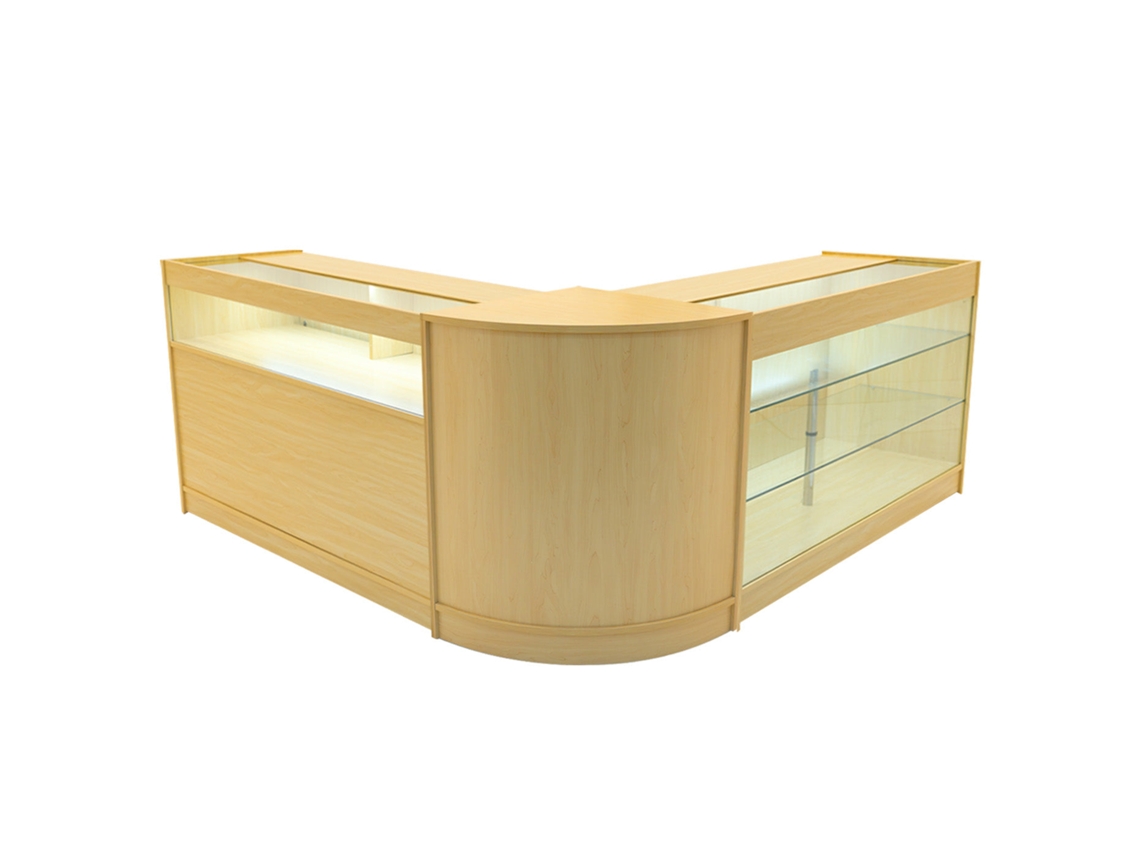 Conjunto de mostrador comercial MonsterShop Triton, roble, K1500B1500CM60
