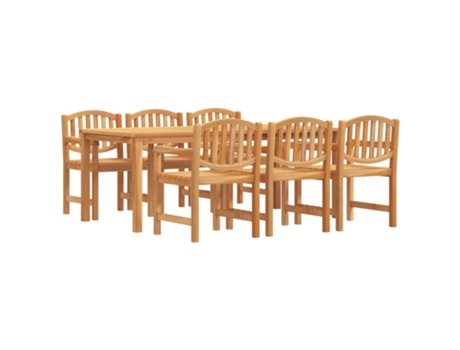 Conjunto 7 Juego De Comedor Para Jardín VIDAXL Marrón Madera