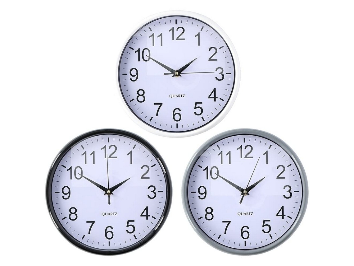 Reloj de Pared BIGBUY (Polipropileno - 25 x 3 cm)