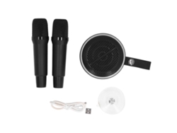 Ats-sistema De Sonido Karaoke Mini Portátil Altavoz Bluetooth Con Micrófono Impermeable K6 Negro