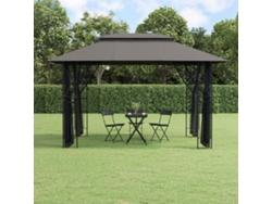 Cenador con paredes laterales 400x300x270 cm acero antracita Wsd513441 Lovely Home