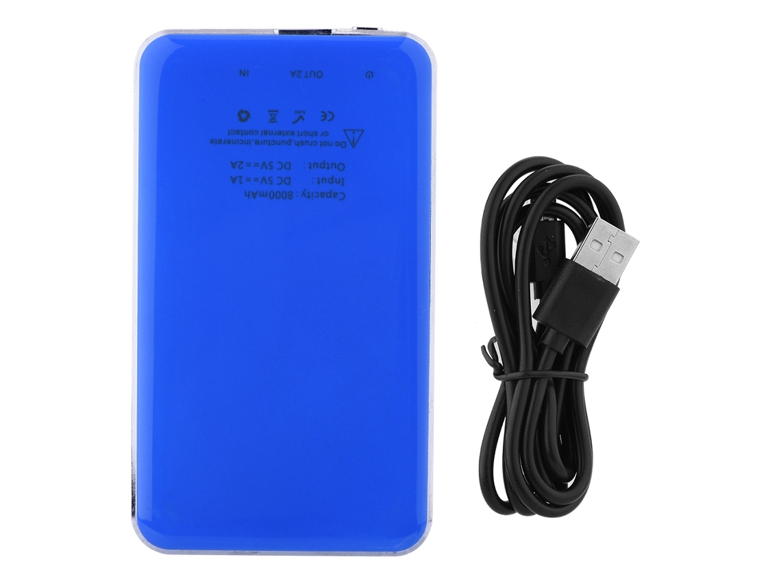 Batería Portátil De Carga Inalámbrica Azul Segura 6000mah Qi Carga Rápida Inalámbrica Portátil