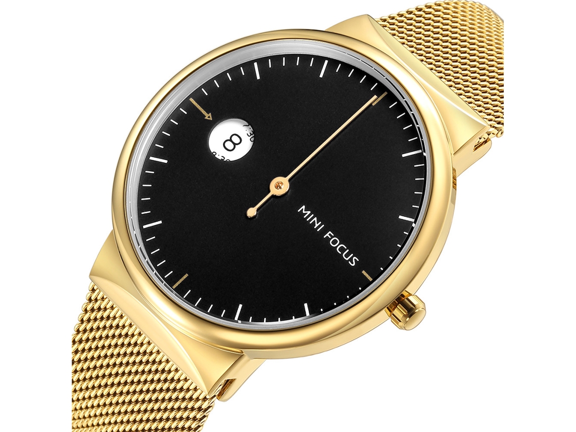 Reloj Hombre Metal Impermeable Moda Pulsera Ajustable Mini Focus