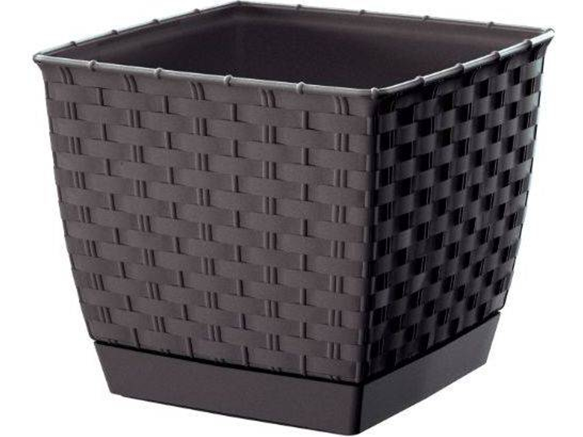 Maceta PROSPERPLAST Ratolla Square (Marrón - 14.5 x 14.5 x 12.6 cm)