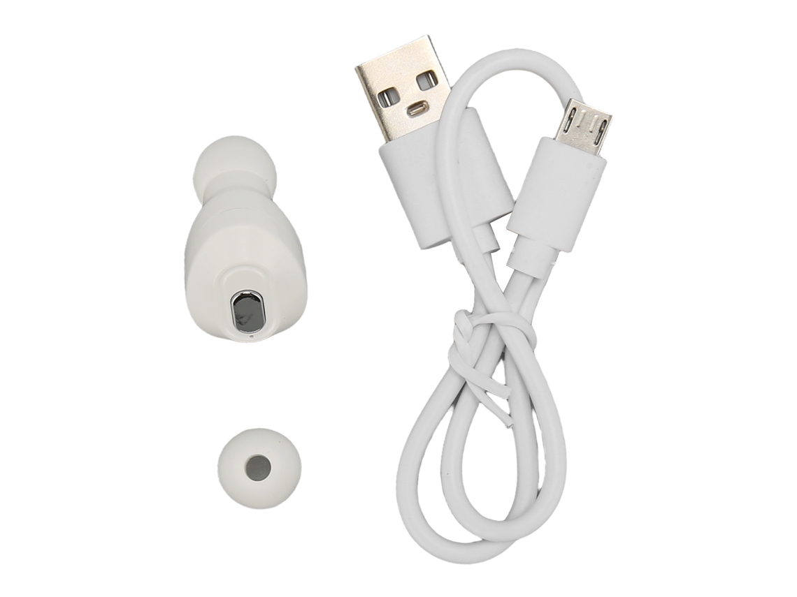 Audífono Inalámbrico Bluetooth 5.3 De Un Solo Oído, Resistente Al Agua Ipx5, Para Negocios Y Deportes, Color Blanco