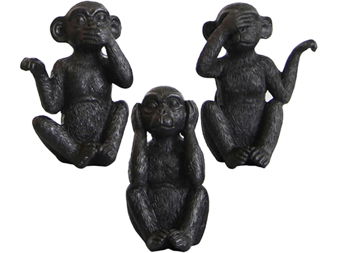 Estatuas De Monos De Resina Negra, Decoración De Oficina Única Y Agradable. Contáctenos.