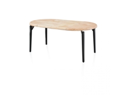 Mesa redonda extensible Padma Negro - Roble 100 x 76 x 100 cm
