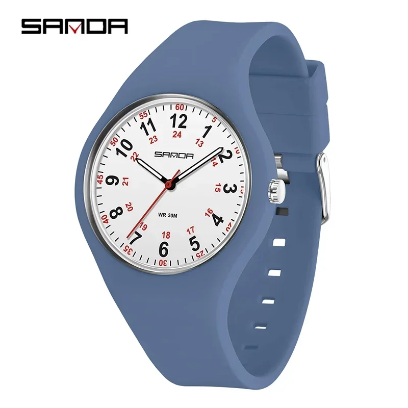 Reloj Infantil Azul De Silicona Con Diseño De Dibujos Animados Y Movimiento De Cuarzo.