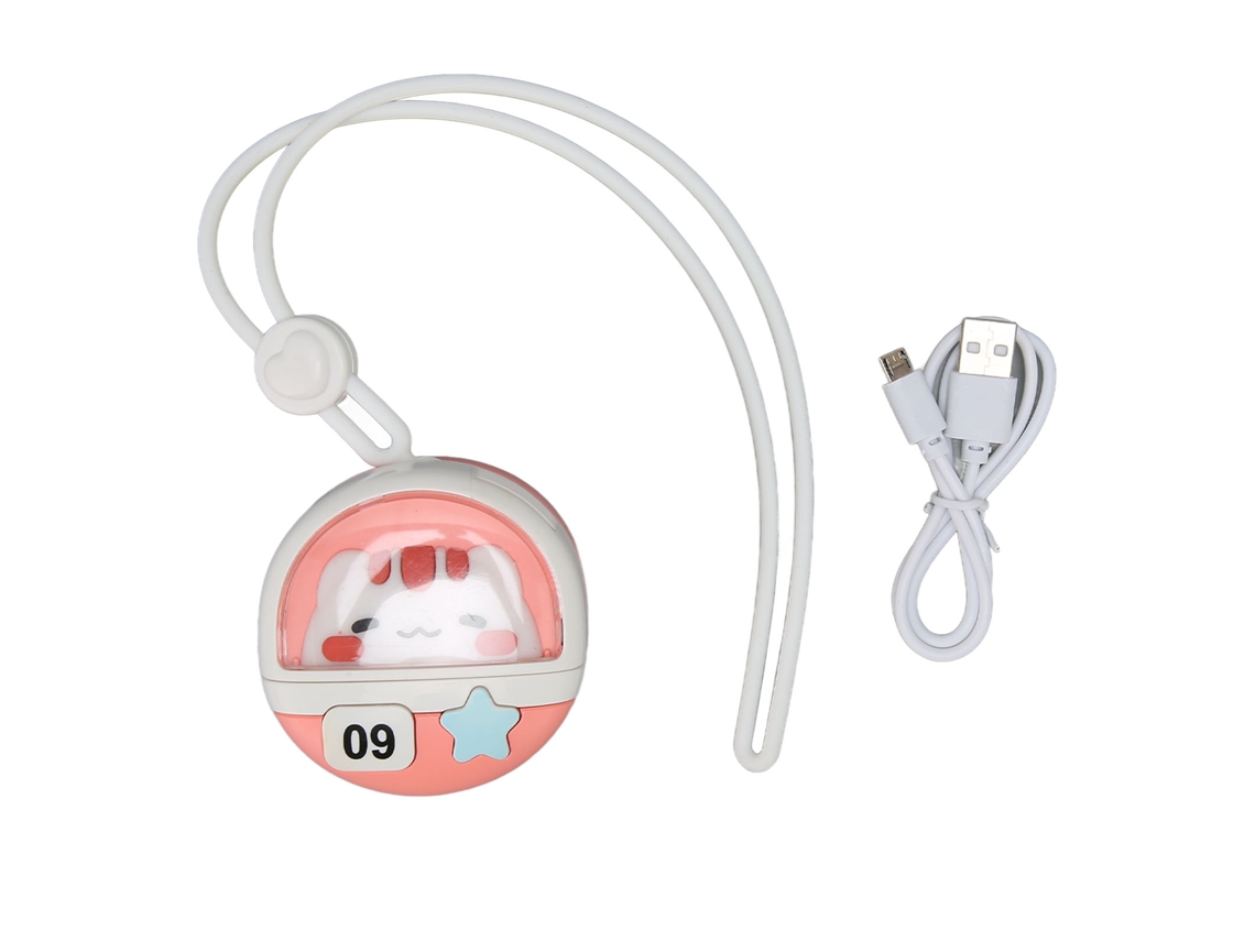 Ventilador Colgante Mini Sin Aspas Recargable 3 Velocidades Para Viaje Camping Gatito