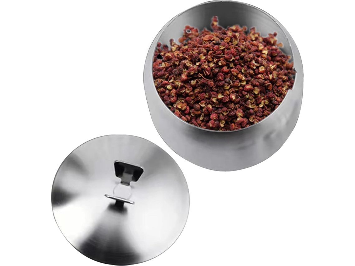 Tarro De Especias De Acero Inoxidable | Recipientes Con Tapa Y Cuchara, Organizador De Sal