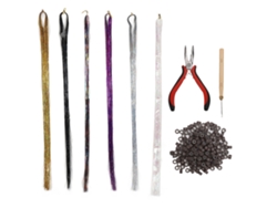 Kit De Tinsel Para Cabelo Colorido Brilhoso Com Ferramentas Para Festivais E Festas