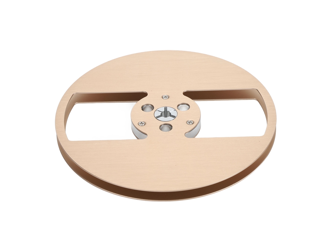 Carrete De Cinta Vacío De 1/4 De Pulgada Y 7 Pulgadas Con 2 Orificios Para Grabadora De Cinta De Carrete Abierto, Chapado En Oro.