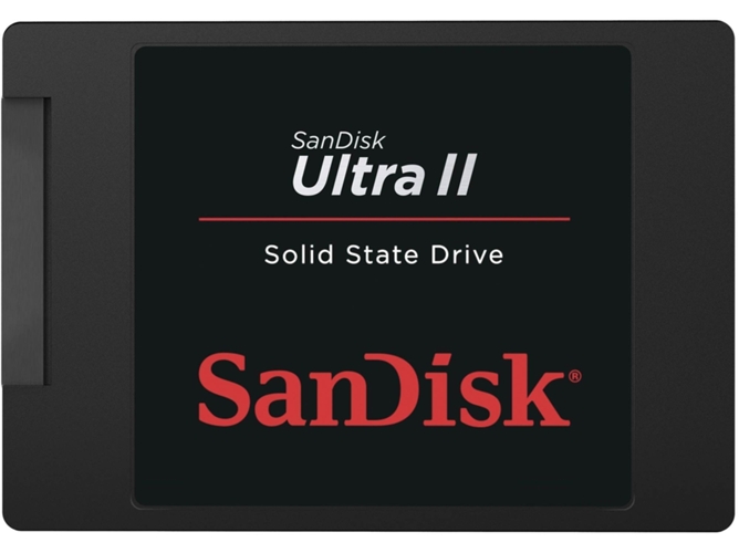 Disco SSD Interno SANDISK Ultra II (1 TB - SATA - 550 MB/s) — 960 GB | Negro